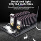 Thin wireless restaurant paging base with stacked dark purple pagers