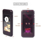 Two dark pagers for wireless calling, with buttons and LED indicators