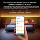 RGB light strip controlled with a smartphone app in a bedroom