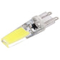 Transparent LED dimmable plug bulb with yellow light strip and two metal pins