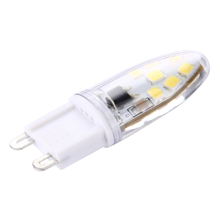 Dimmable LED G9 bulb with clear capsule and 14 SMD LEDs, side view