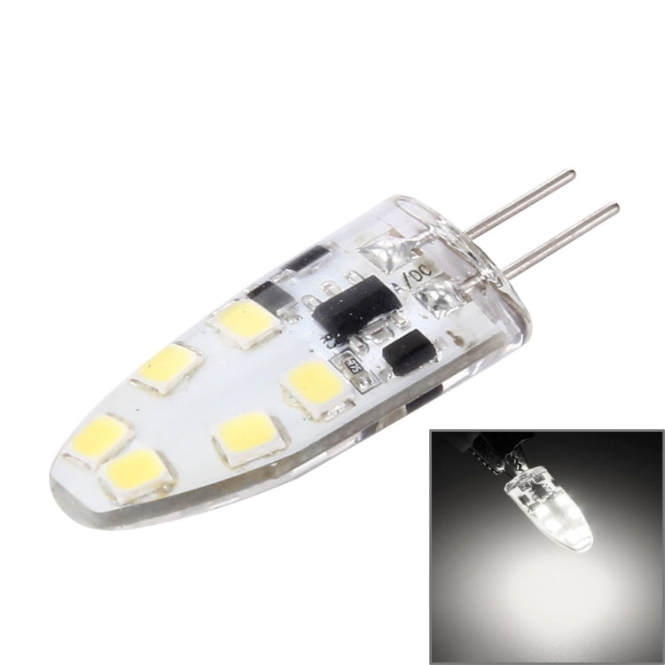 Clear 12-SMD LED capsule module with two metal pins, white light