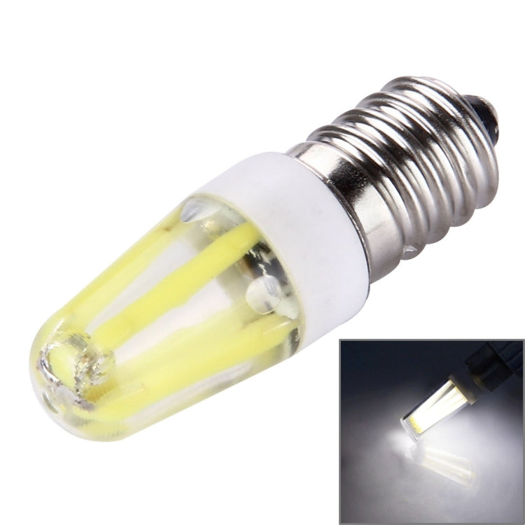 Dimmable E14 LED bulb with clear cover, yellow filament, silver screw base