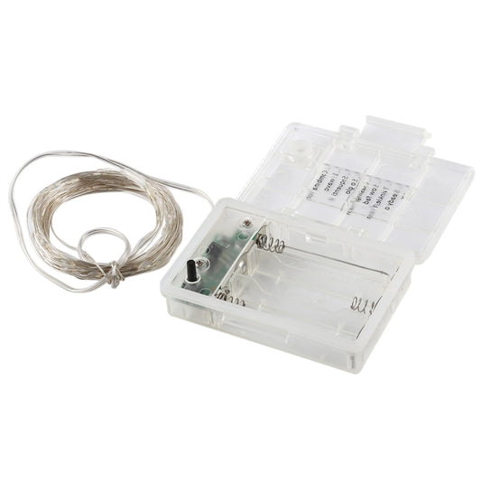 LED fairy light string coil with clear battery box for power and control