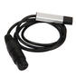 1 m USB to DMX512 adapter cable with black cable and USB housing, XLR-style end