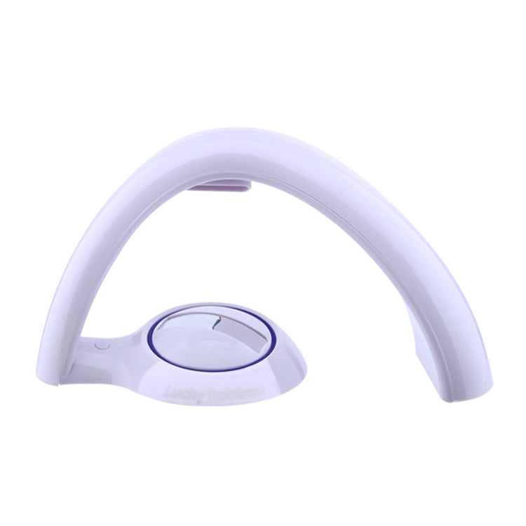 White LED night light lamp with curved handle and central circular control dial
