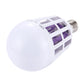 White LED mosquito killer lamp bulb with side view of purple internal grid