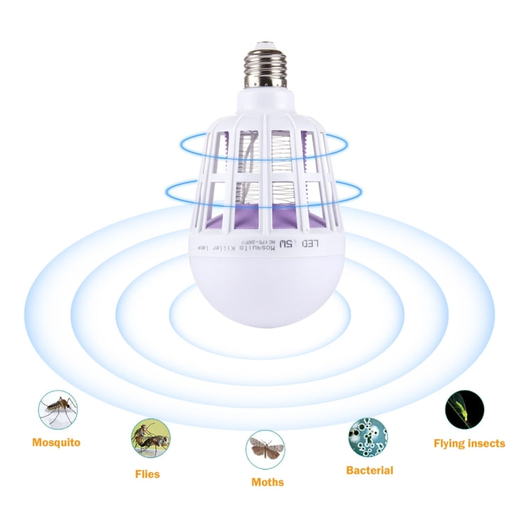 White LED mosquito killer bulb emitting bright blue glow for insect attraction