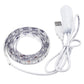 Waterproof 30-LED strip light with USB power cable and inline switch, white silicone housing