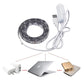 Waterproof 30-LED strip light kit with coiled strip and USB power cable