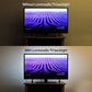 LED TV backlight strip light with power connection, glowing around TV display