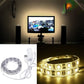 Warm white LED strip light kit with epoxy coating, 30 LEDs, and 1m switch cable