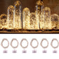 Unlit LED rope fairy light set with clear tube bulbs and white power plugs