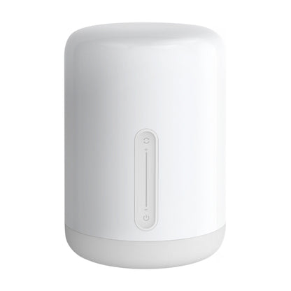 White bedside night light lamp with touch control panel on the front