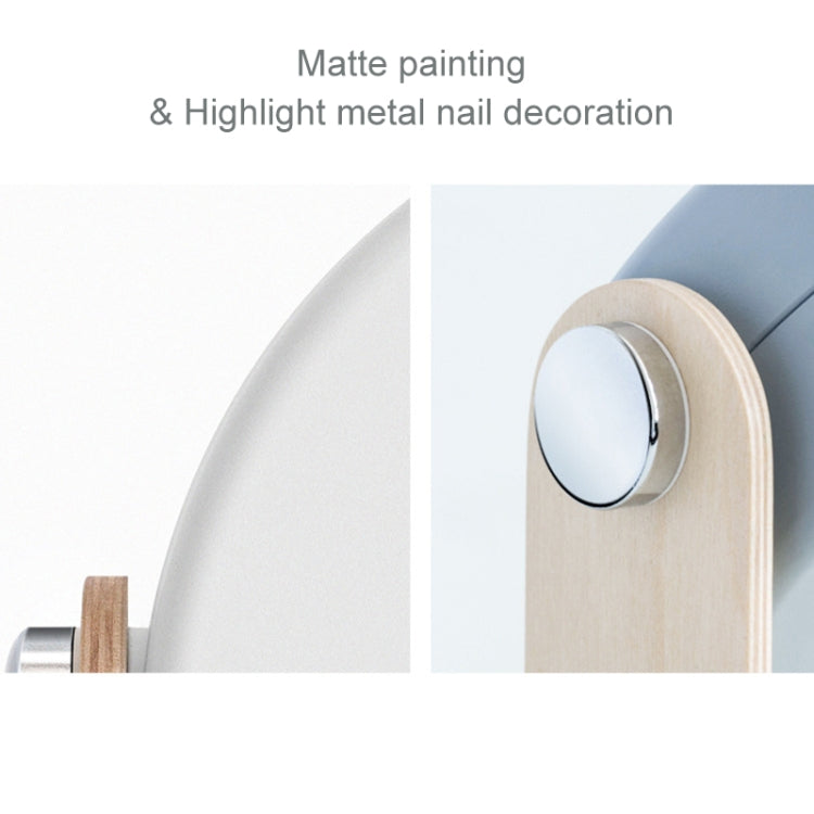 White lantern lamp with matte finish and metal front knob, wood handle edge