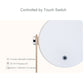 Close-up of white lantern lamp touch area on back panel with metal side posts