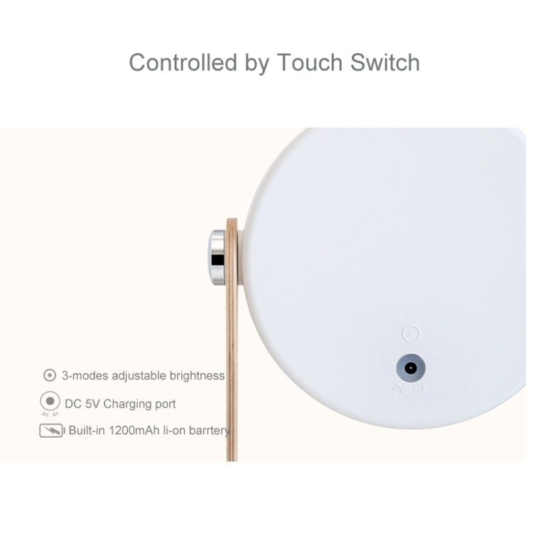 Close-up of white lantern lamp touch area on back panel with metal side posts