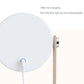 White lantern lamp back with charging cable plugged in and blue indicator light