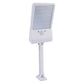 Solar LED wall light with PIR motion sensor, white rectangular panel and stand