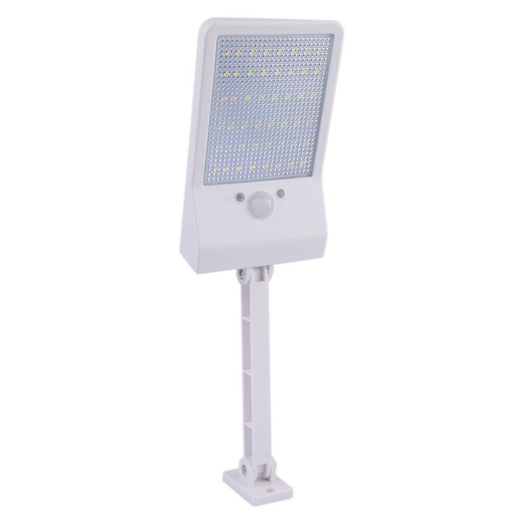 Solar LED wall light with PIR motion sensor, white rectangular panel and stand