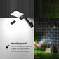 Solar LED wall light with remote control, black arm and white LED panel