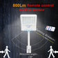 Solar LED motion sensor wall light with remote, white LED panel and black body