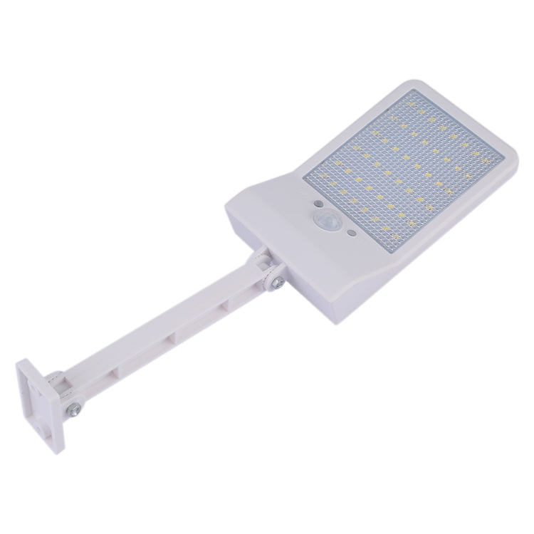 Solar LED wall light with extending arm bracket, white rectangular lamp head