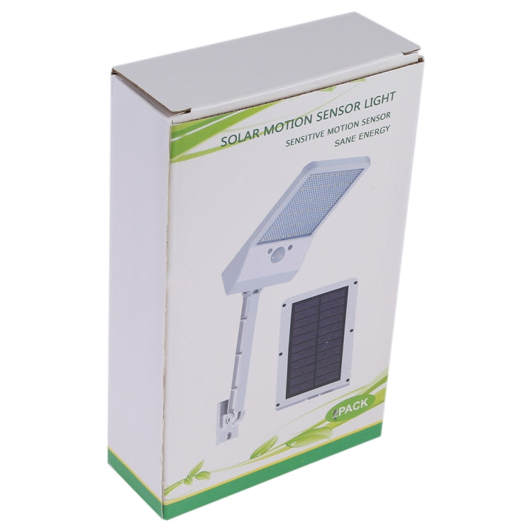 Solar motion sensor LED light retail box, white and green packaging design