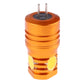 Orange G4 LED corn bulb with two pins and a front LED lens