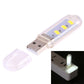 USB LED book light with cap, three LEDs in clear casing, cool white glow.