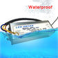 Waterproof LED driver in a clear housing, multicolor cables, IP65 rating
