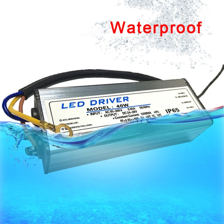 Waterproof LED driver in a clear housing, multicolor cables, IP65 rating