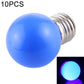 Blue LED light bulb with E27 screw base and translucent globe