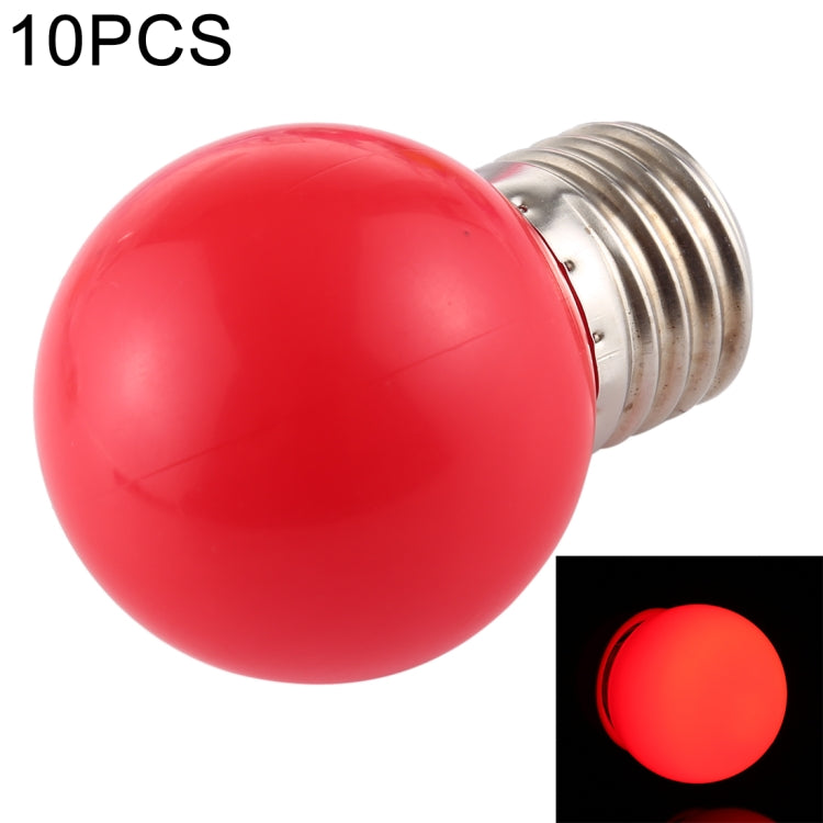 LED light bulb with E27 base, red illuminated frosted globe