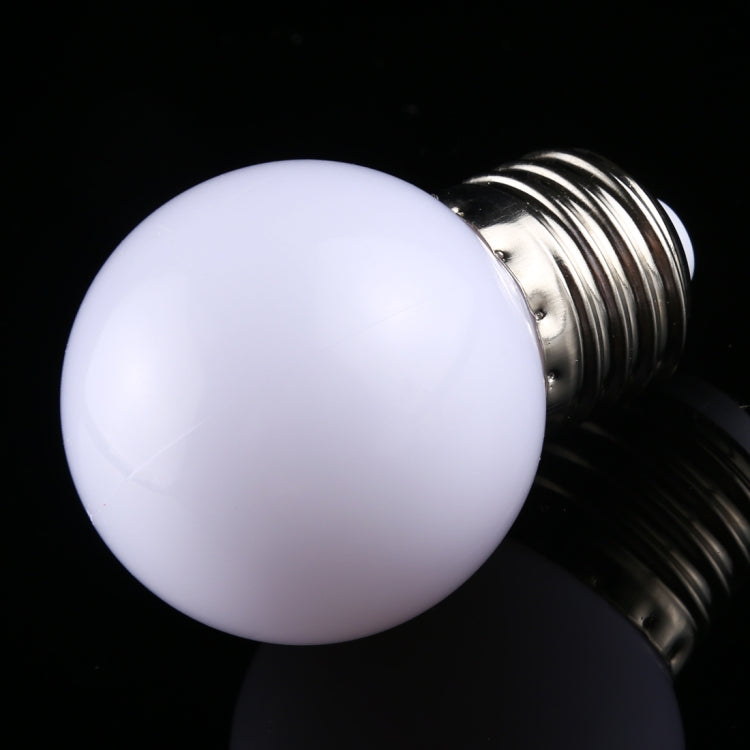 LED light bulb with E27 base, frosted globe, cool white glow