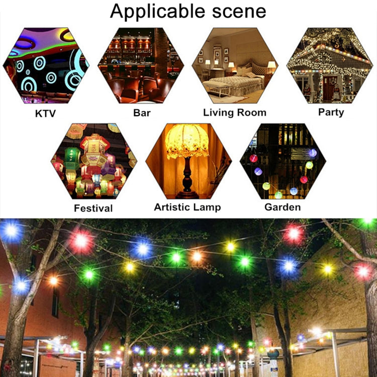 LED light bulbs used in outdoor festive string lights for gardens