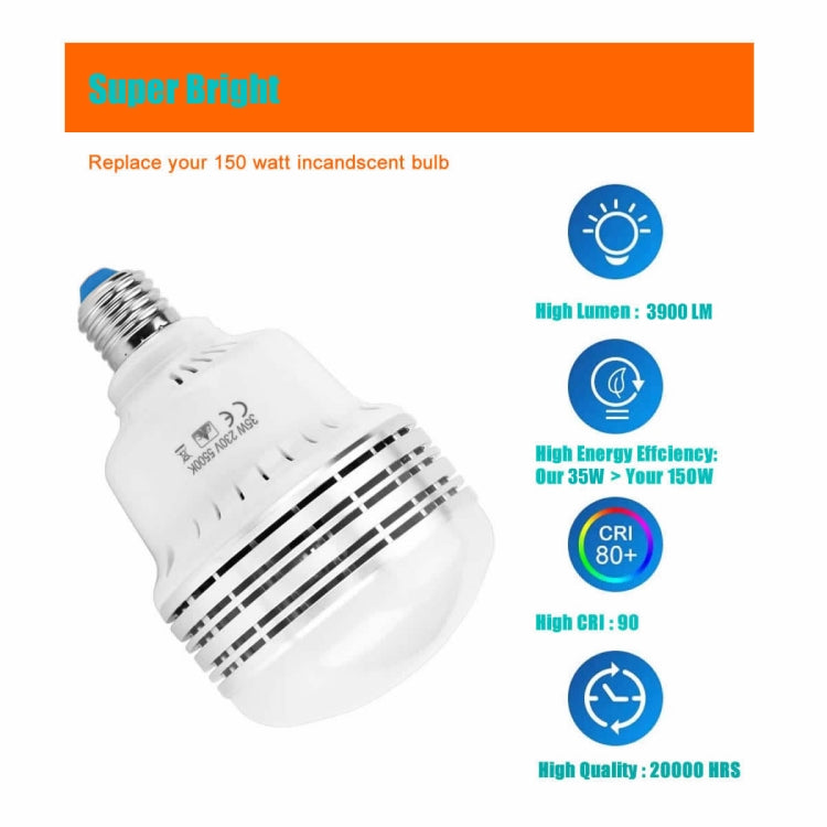 LED light bulb with vented head and E26 screw base, frosted dome, white body