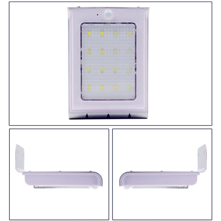 White solar motion wall light with LED array and small round sensor on top