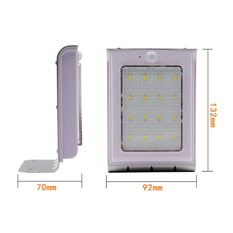 White solar motion wall light, 92 x 132 mm, with side cover and sensor