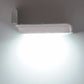 White solar wall light showing illuminated LED bar under the hood