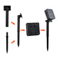 Solar LED string lights control box, stakes, and solar panel with connection parts
