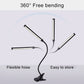 Black LED desk lamp with flexible hose for adjustable 360-degree positioning.