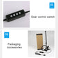 Black LED desk lamp with gear control switch on the power cord.