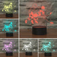 Ice hockey neon LED table lamp showing multi-color glowing player silhouettes