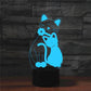 Blue glowing cat-shaped LED table lamp with crack-touch base