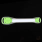 Green-faced LED wristband with black side button, white strap body.