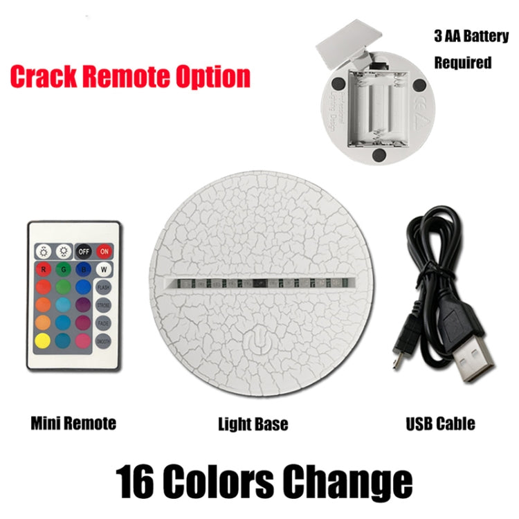 Crack remote option kit: mini remote, light base, and USB cable; 3 AA battery required.
