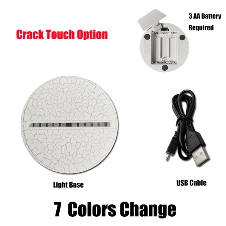 Crack touch LED table lamp kit with cracked light base, USB cable, 3 AA battery