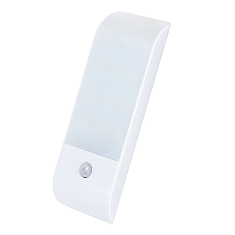 White motion-sensor LED light bar with built-in round sensor on front base