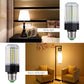 E27 LED energy-saving bulb lit bright white, clear glass and metal screw base